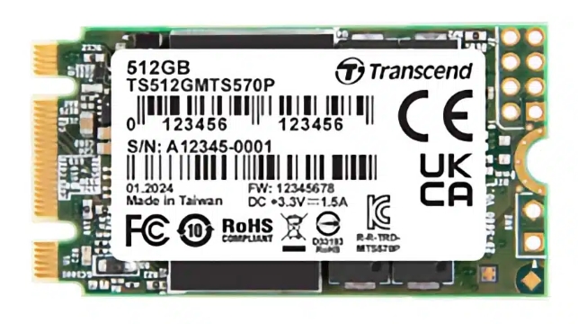 Transcend представляет твердотельный накопитель MTS570P с защитой от потери питания