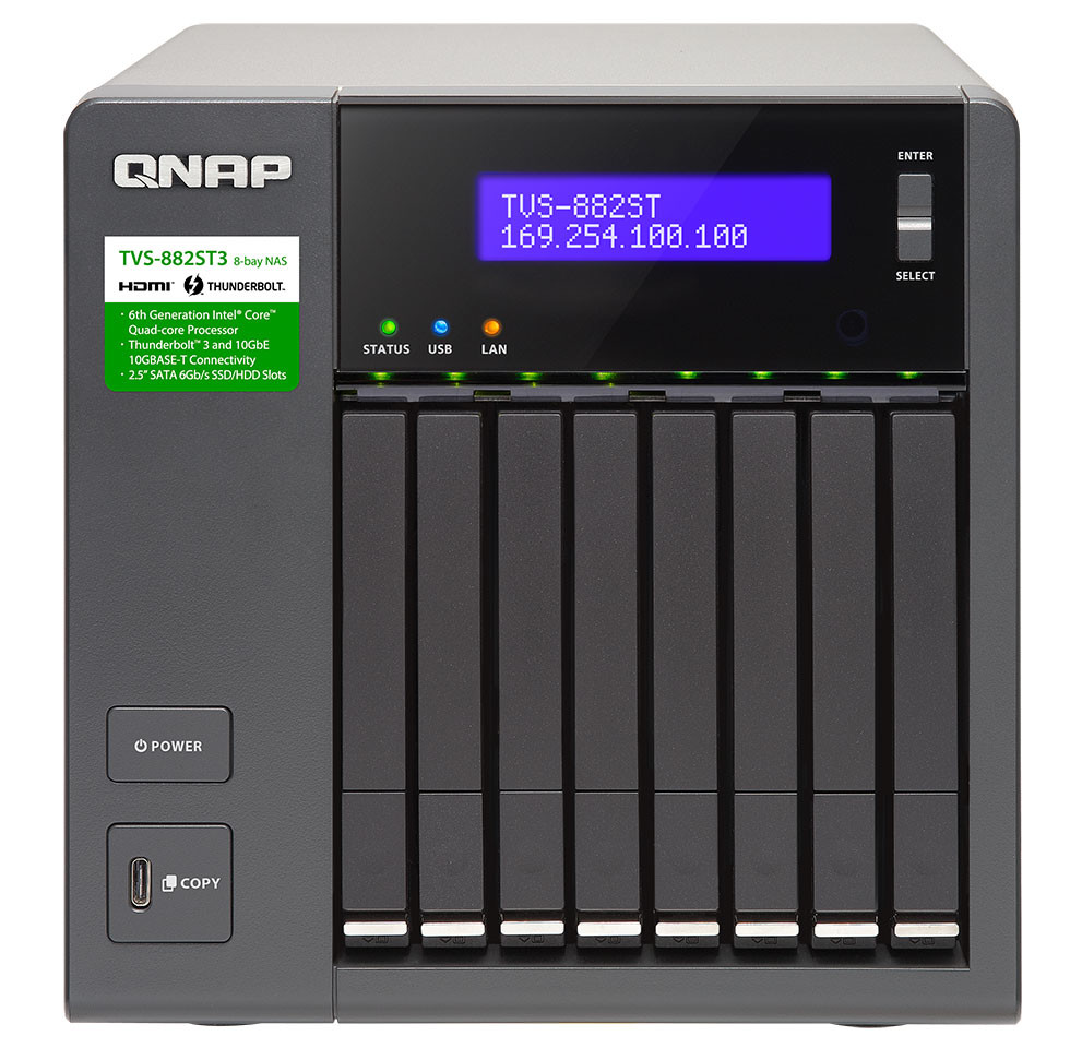 QNAP представила новые NAS-хранилища TVS-882ST3