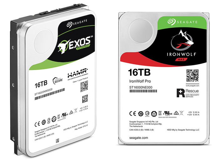 Seagate представила новые модели жестких дисков Exos X16, IronWolf и IronWolf Pro емкостью 16ТБ